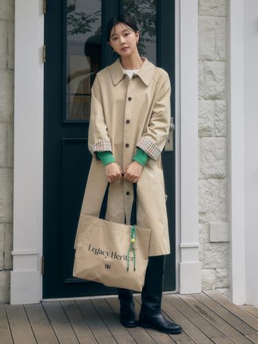 Cotton Single Trench Coat + Bag Set - JJ JIGOTT - Modalova