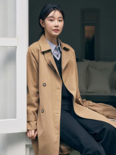 Cotton Double Trench Coat + Bag Set - JJ JIGOTT - Modalova