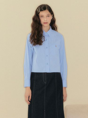 Rie metal button point cropped shirt SWSTNI0400 - DearK - Modalova