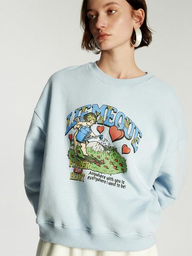 Heart Angel Sweatshirt Sky Blue - LIE MEQUE - Modalova