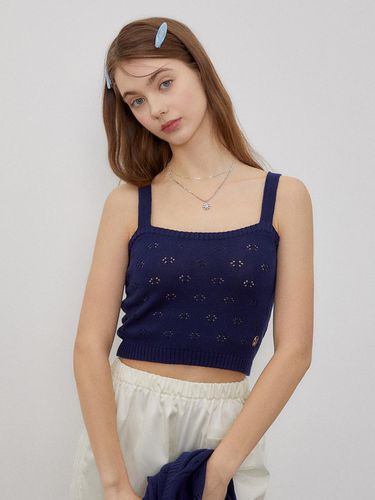 Punching knit top_Navy - ITER - Modalova