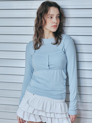 Bra top layered tee Sky blue - mutual - Modalova