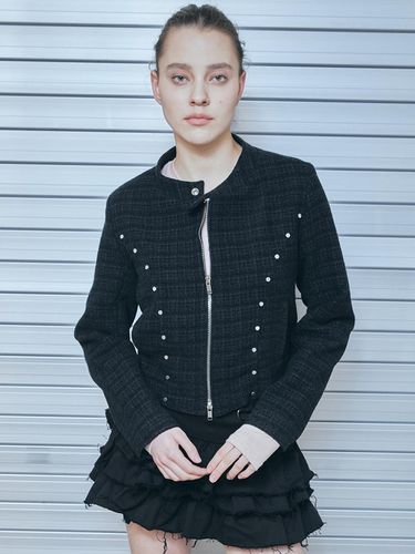 Rivet tweed jacket Black - mutual - Modalova