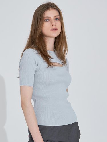 Cut out rib knit Sky blue - mutual - Modalova