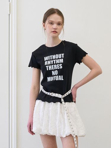 Lettering print tee BLACK - mutual - Modalova