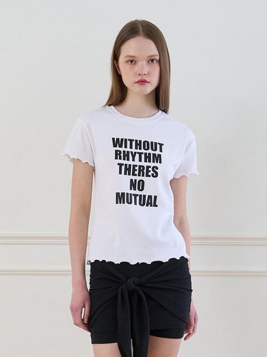 Lettering print tee WHITE - mutual - Modalova