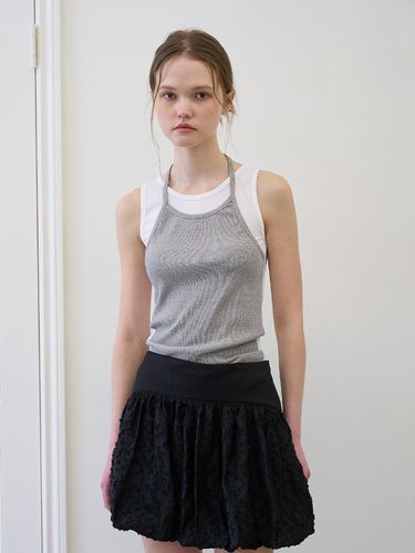 Halterneck layered sleeveless GRAY - mutual - Modalova