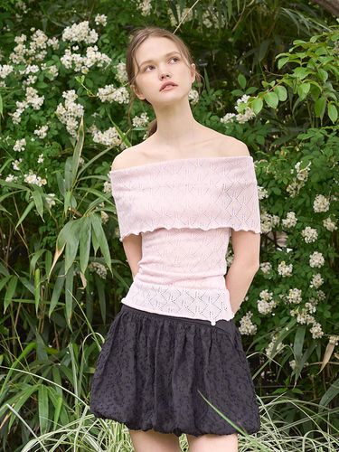 Dia knited offshoulder top PINK - mutual - Modalova