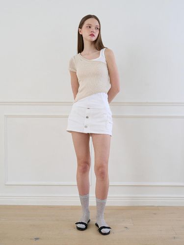 Pocket miniskirt pants WHITE - mutual - Modalova