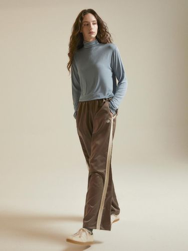 Satin lace track pants_Brown - ITER - Modalova