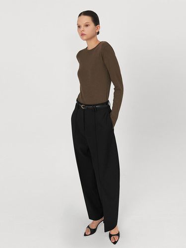 Pintuck Wool Baggy Slacks_BLACK - ONE - Modalova