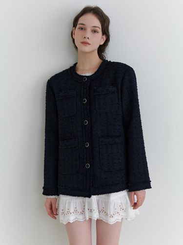 Mate tweed wool jacket (navy) - RE_L - Modalova