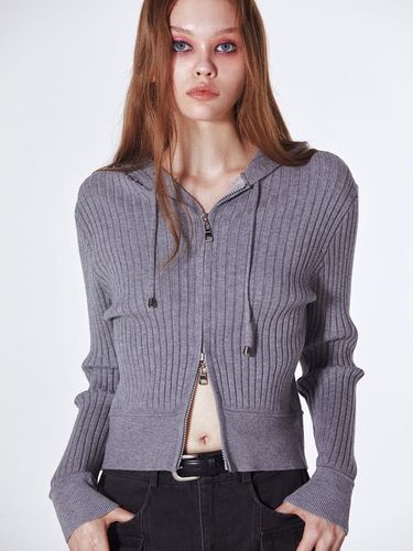 Knitted Zip Up Hooded Cardigan () - koolkitten - Modalova