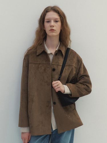 Modern Suede Half Jacket (Brown) - Neev - Modalova