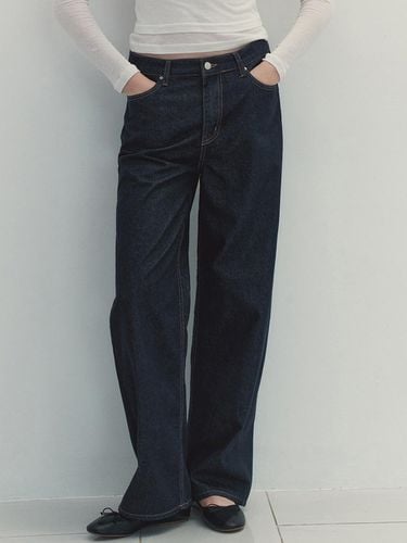 Wide Non-fade Raw Denim Pants () - Neev - Modalova