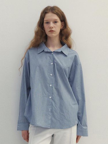 Pin Stripe Overfit Shirts (Blue) - Neev - Modalova