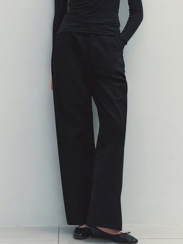 Signature Wide Denim Pants (Black) - Neev - Modalova