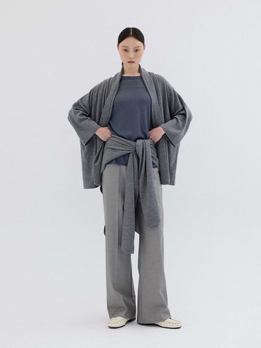 WOOL SHAWL CARDIGAN_GREY - REPLAIN - Modalova