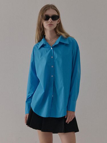 BASIC COTTON SHIRT BLUE - camino - Modalova