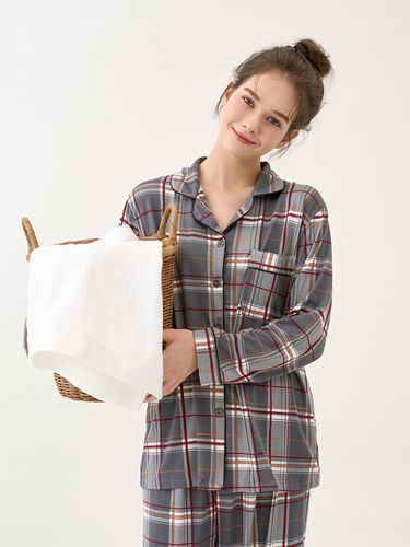 Thorpekin Checkered Couple Collar Pajamas Set - DOSSY - Modalova