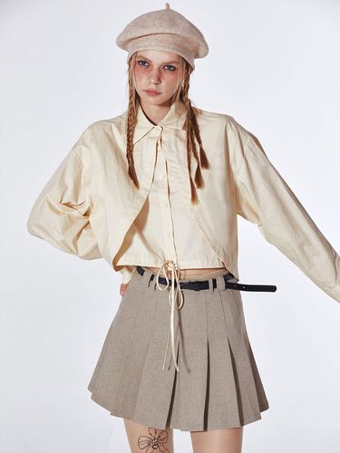 Waist String Layered Shirt (CREAM) - koolkitten - Modalova