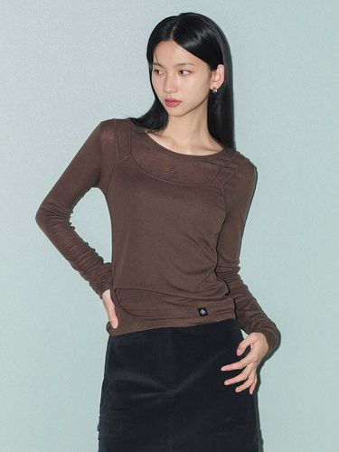 Wool Tencel Layered Top Set - Brown - CITYBREEZE - Modalova