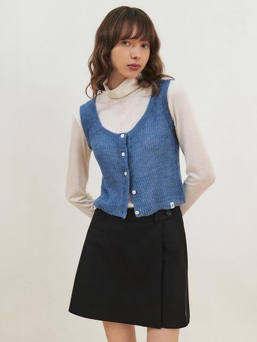 Mohair Wool Knit Vest - Blue - CITYBREEZE - Modalova