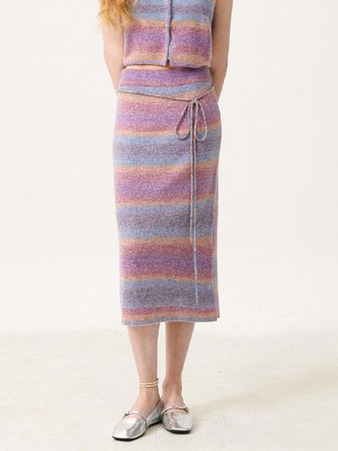 PASTEL GRADATION LONG SKIRT_PURPLE - EVMOIU - Modalova