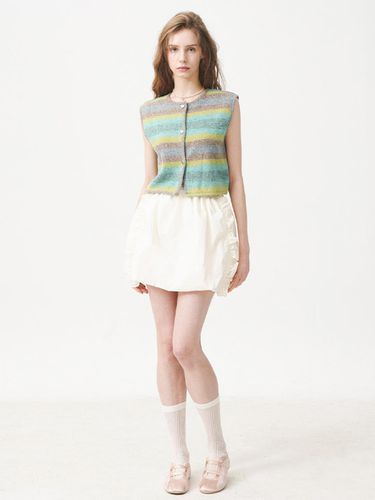 PASTEL GRADATION HEART-BUTTON VEST_GREEN - EVMOIU - Modalova