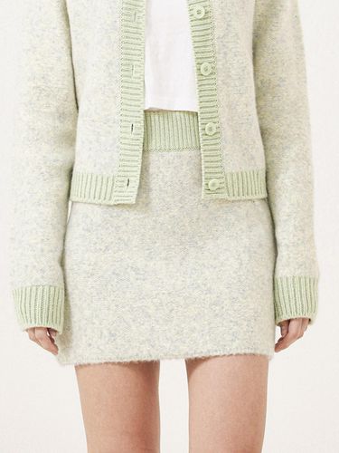 WOOL KNIT MINI SKIRT_LIGHT GREEN - EVMOIU - Modalova