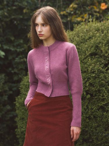 FUR SLIM CARDIGAN _FLOWER PURPLE - EVMOIU - Modalova