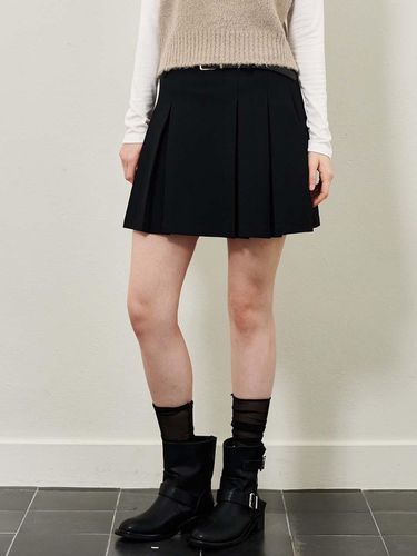 Pleated Mini Skirt_Black - PLUNASTUDIO - Modalova