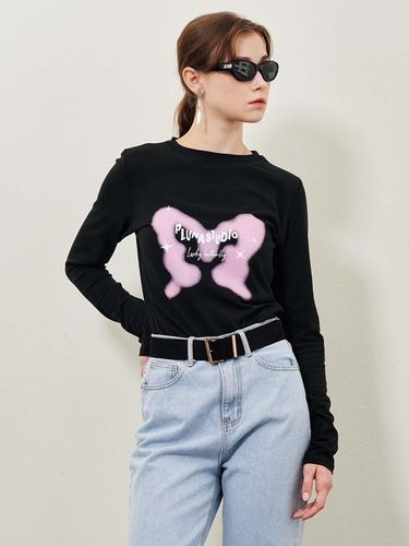 Lucky Butterfly T-shirt_Black - PLUNASTUDIO - Modalova