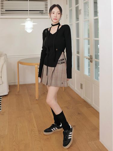 Check Pleated Mini Skirt - Check - CITYBREEZE - Modalova