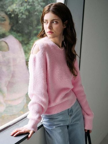 Open shoulder wool knitwear_Pink - PLUNASTUDIO - Modalova