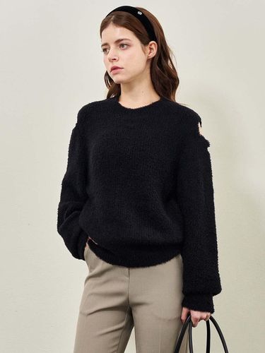 Open shoulder wool knitwear_Black - PLUNASTUDIO - Modalova