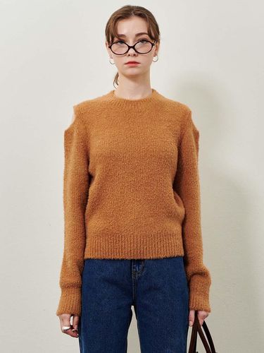 Open shoulder wool knitwear_Brown - PLUNASTUDIO - Modalova