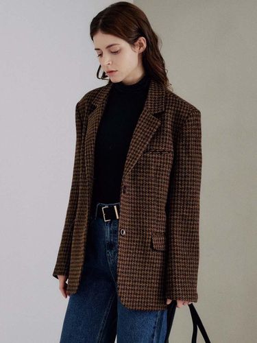 Classic Wool Cashmere Single breasted Jacket_Brown - PLUNASTUDIO - Modalova