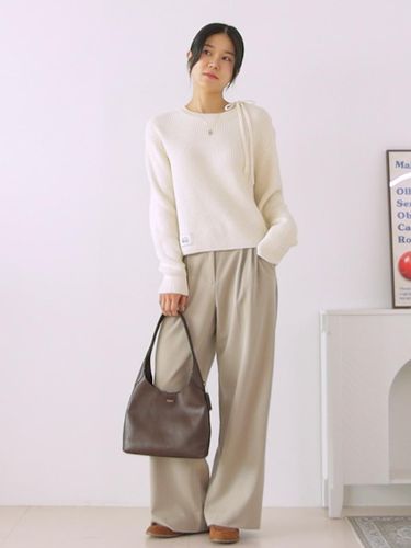 Wrinkle Free Basic Two Tuck Wide Slacks _3COLORS - CITYBREEZE - Modalova