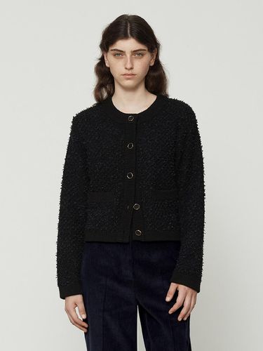 Butterfly Tweed Knit Cardigan [Black] - Current - Modalova