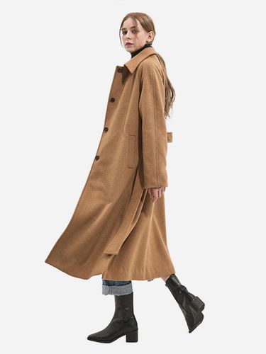 Wool balmacaan single coat 4W224I301 - SALTANDCHOCOLATE - Modalova