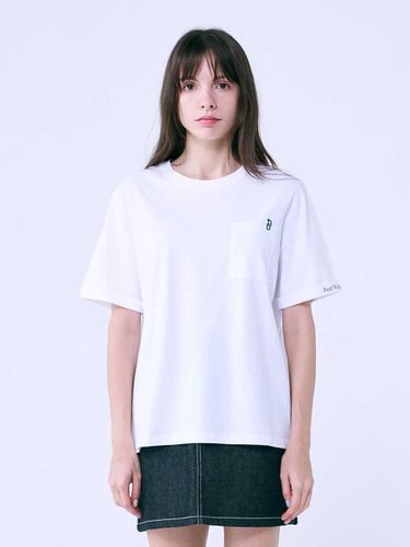 Pocket Point Sleeve Lettering T-shirt White 4W2321 - SALTANDCHOCOLATE - Modalova