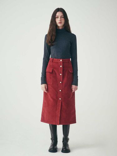 Out Pocket Corduroy Long Skirt 4W233Z001 - SALTANDCHOCOLATE - Modalova