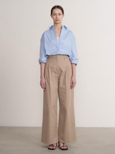 Classic Cotton High Waist Wide Pants Beige - OER - Modalova