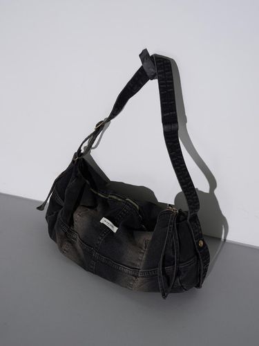 Washed denim cross bag [Black] - HELENE PARIS - Modalova