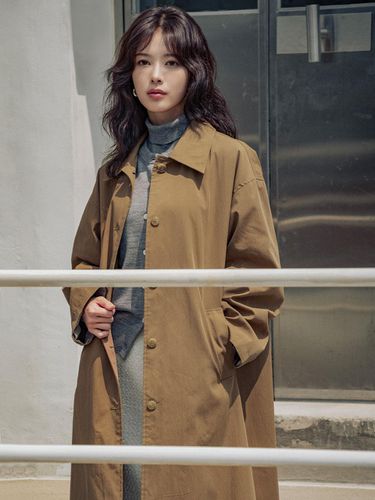 Maxi Trench Coat - Camel Brown - Siyazu - Modalova