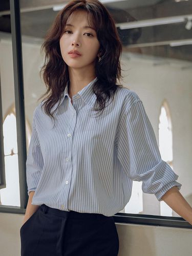 Loose Fit Formal Stripe Shirt - Siyazu - Modalova