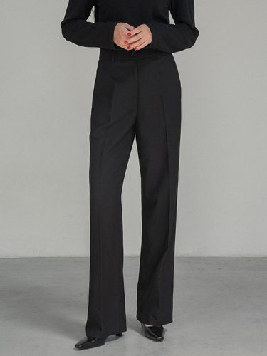 Boy Fit Straight Slacks - Black - Siyazu - Modalova