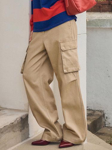 P3204 Pigment Cargo Pants_Beige - vanone atelier - Modalova