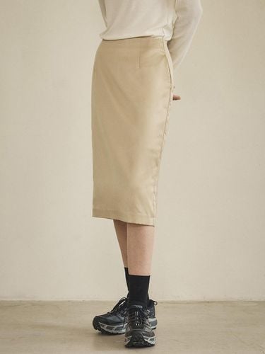 P3207 Satin Midi Skirt - vanone atelier - Modalova